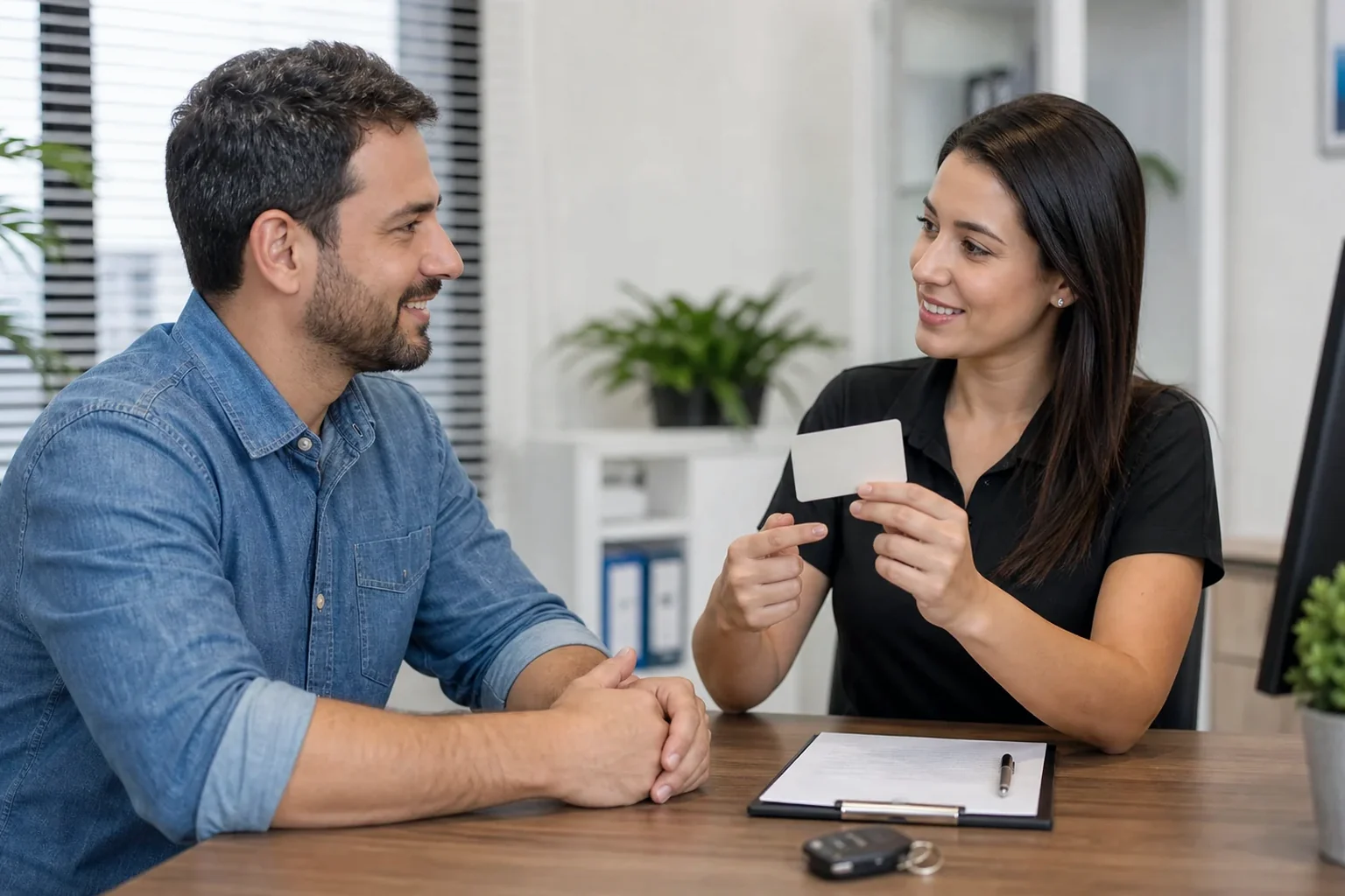 Despachante acompanhando cliente na renovação da CNH.