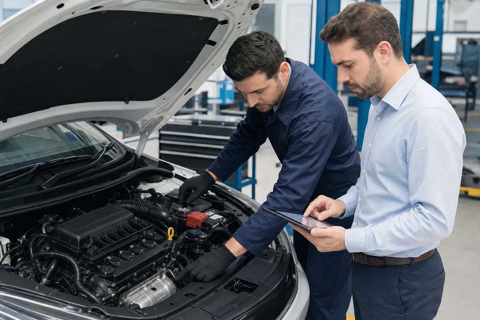 Despachante processando o cadastro de motor de um veículo.
